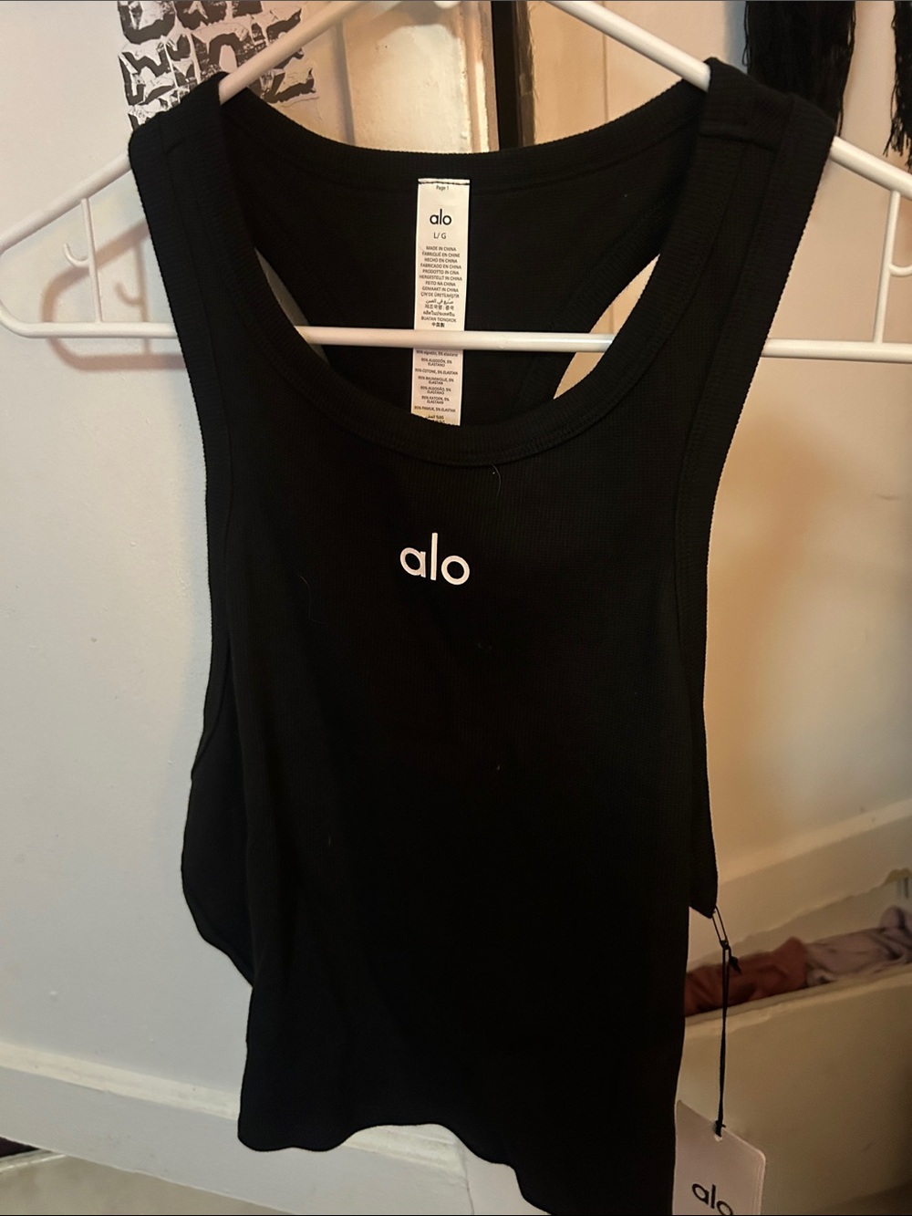 ALO Yoga Black Aspire Ribbed Tank Top - Women's Sleeveless Activewear